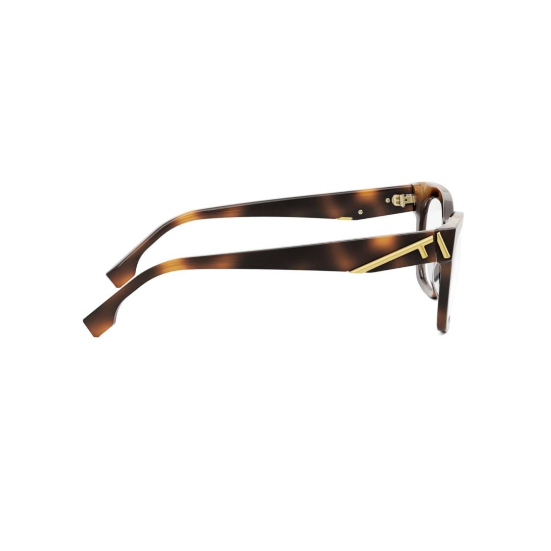 Fendi Fe50073i Oversized Square Frame Tortoiseshell Eyeglasses