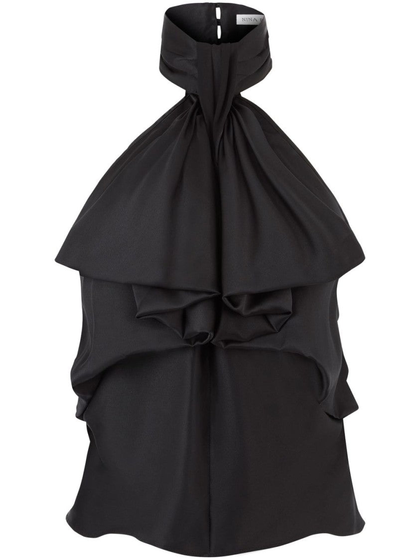 Nina Ricci Ruffled Halterneck Top In Silk Blend