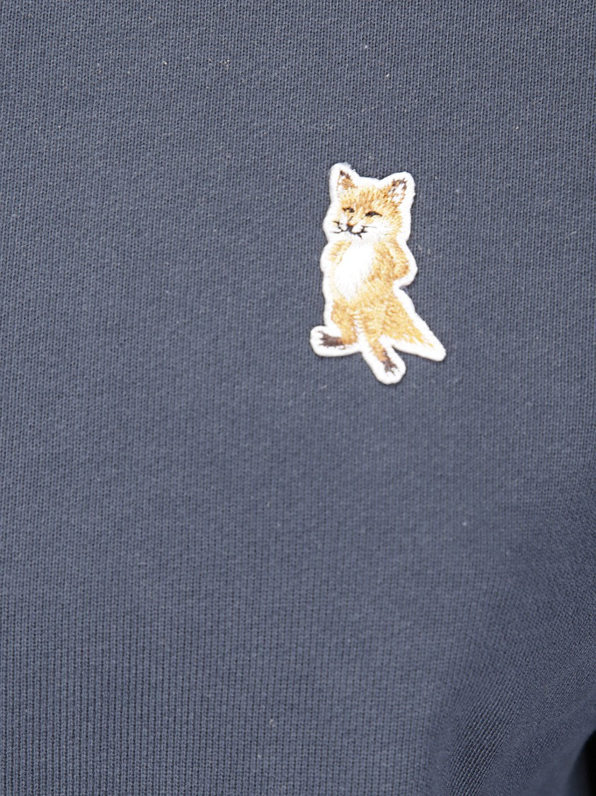 Maison Kitsuné Cropped Crewneck Sweatshirt With Chest Patch