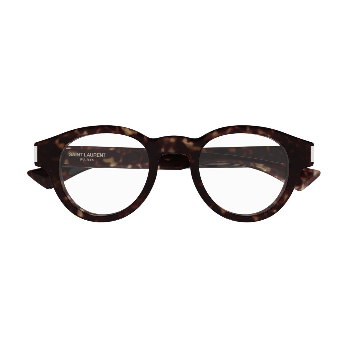 Saint Laurent Sl 792 Rounded Tortoiseshell Acetate Eyeglasses With Contrasting Temples