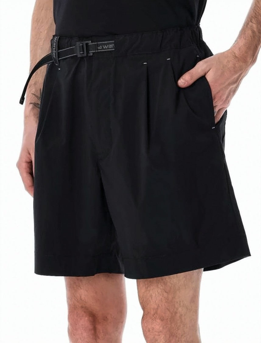 And Wander Black Shorts With Pleated Front And Adjustable Belt