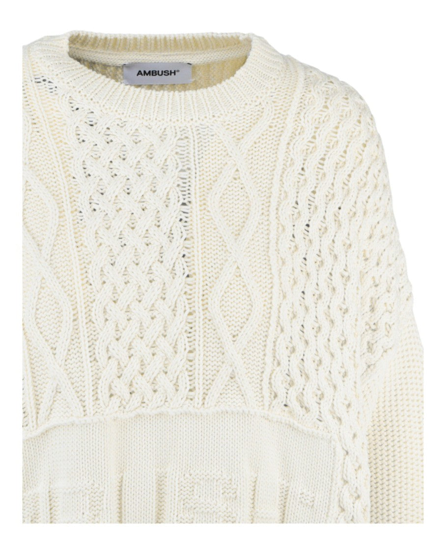Ambush Patchwork Knit Crewneck Sweater