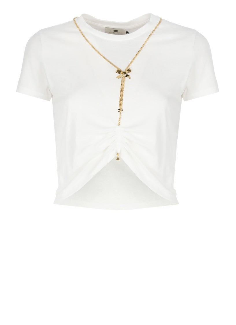 Elisabetta Franchi White Cotton T-Shirt