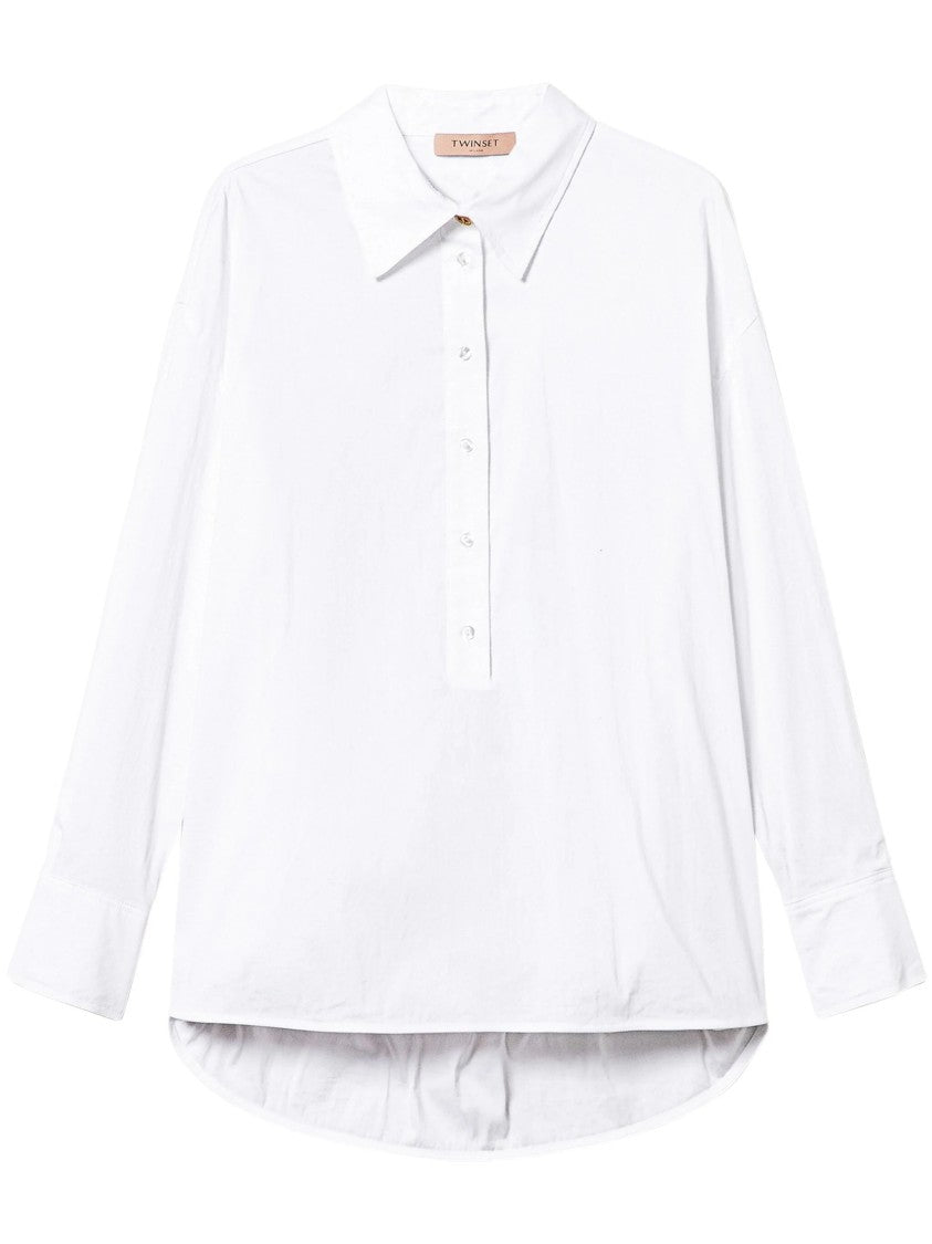 Twin-Set Poplin Polo Blouse