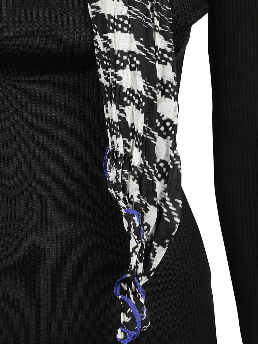 Burberry Ribbed Black Sweater With High Neck