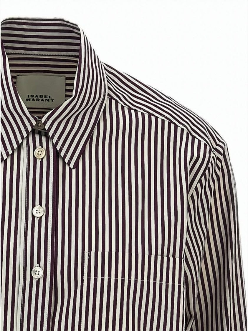 Isabel Marant Cropped Striped Button-Down Shirt With Classic Collar