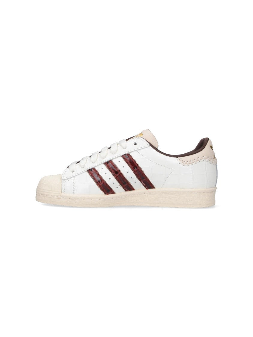 Adidas X Wales Bonner "Superstar" Sneakers, In Cream Leather, Crocodile Effect