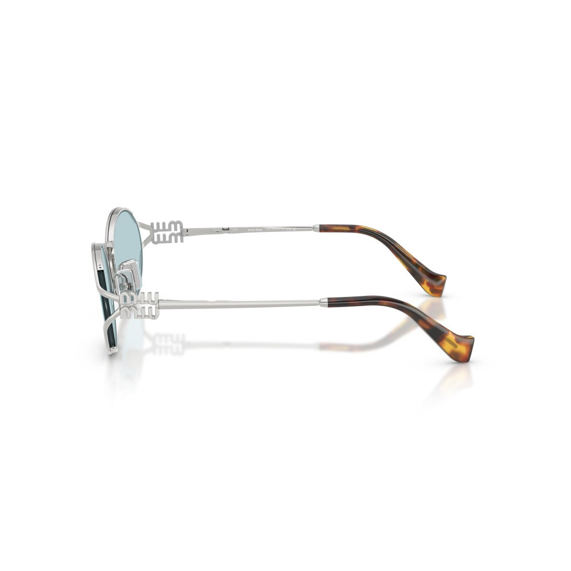 Miu Miu 0Mu 52Ys Oval Blue-Tinted Sunglasses
