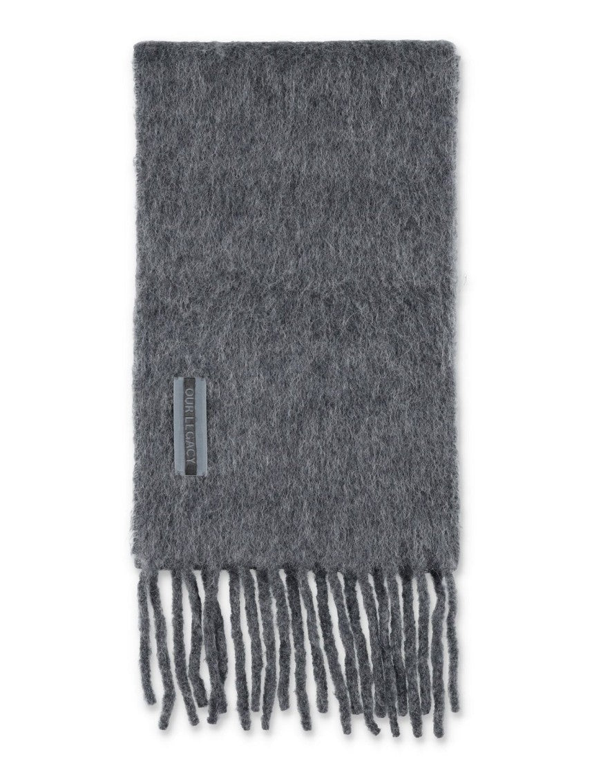 Our Legacy Soft Fuzzy Dark Grey Alpaca Blend Scarf