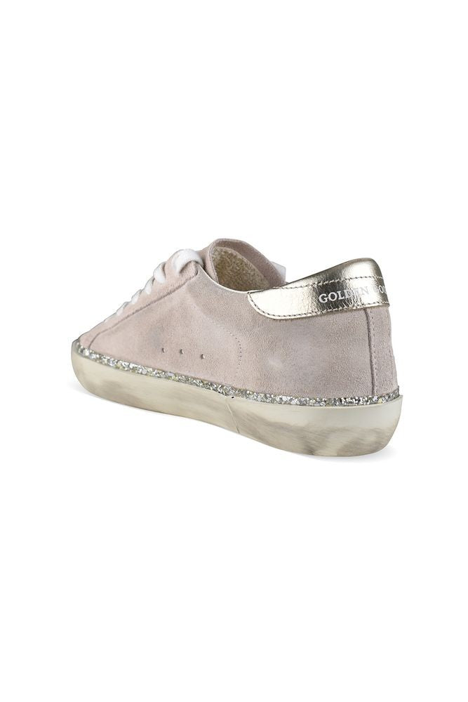 Golden Goose Pink/Nude Suede Superstar Sneakers