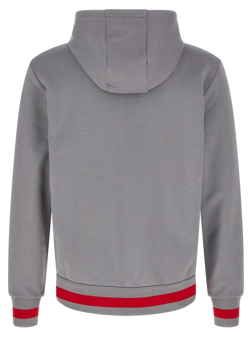 Kiton Gauze Cotton Tracksuit With Contrast Bands And Embroidered Logo