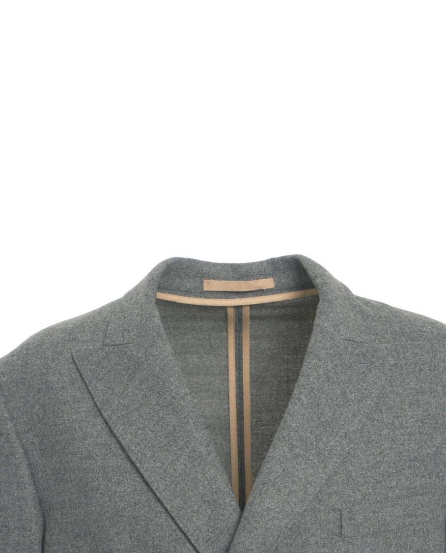 Paolo Pecora Tailored Double-Breasted Blazer With Flap Pockets And Structured Collar