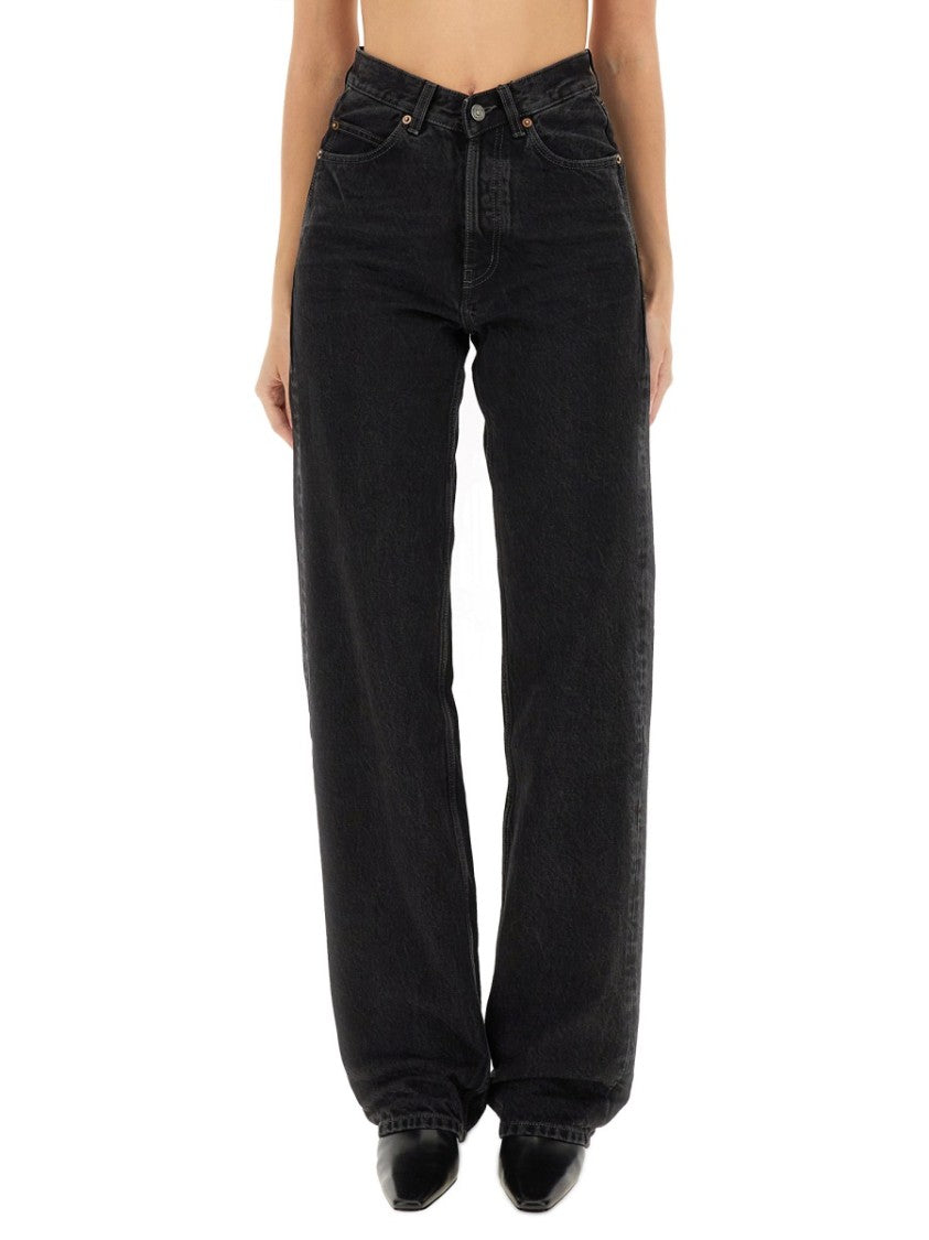 Saint Laurent High-Waist Baggy Jeans With Tonal Stitching