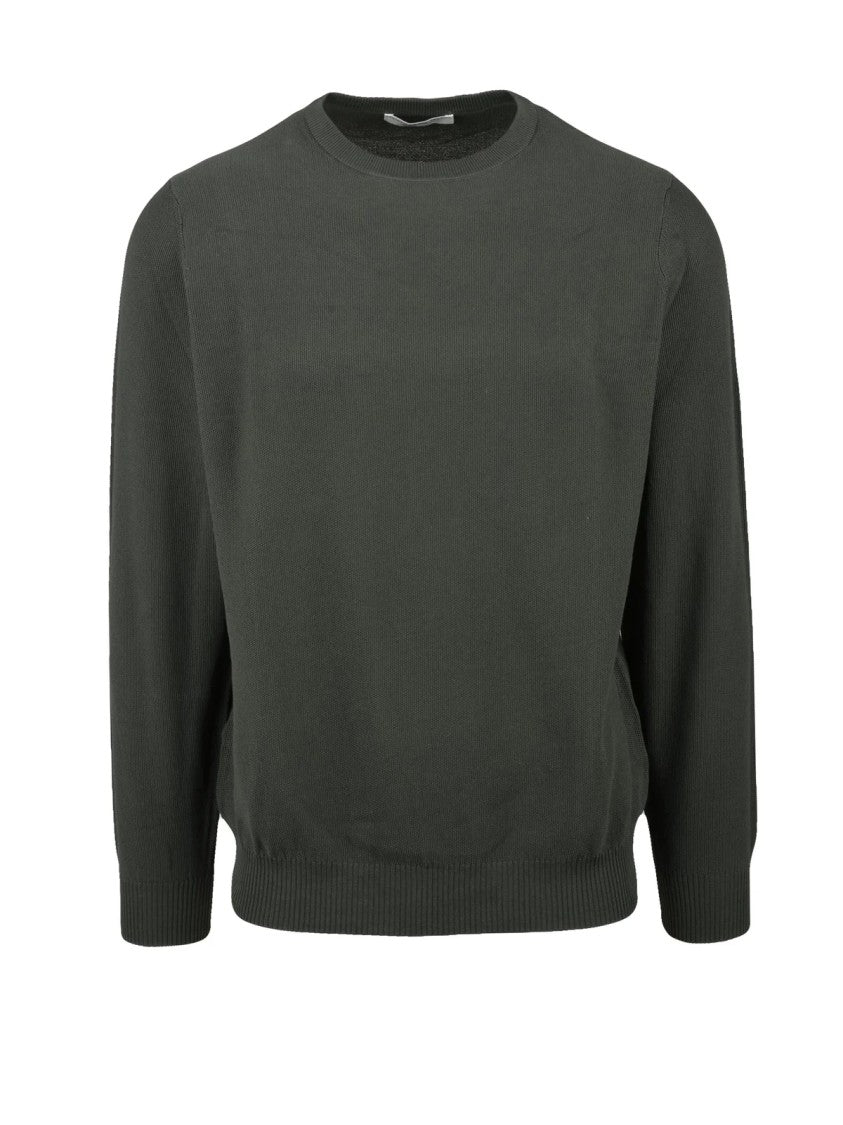 Filippo De Laurentiis Green Ribbed Cotton Jumper