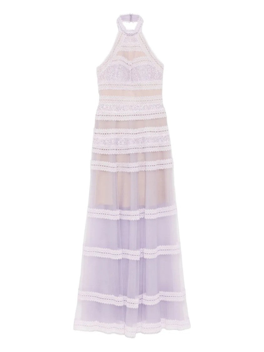 Saiid Kobeisy Lace Striped Long Dress