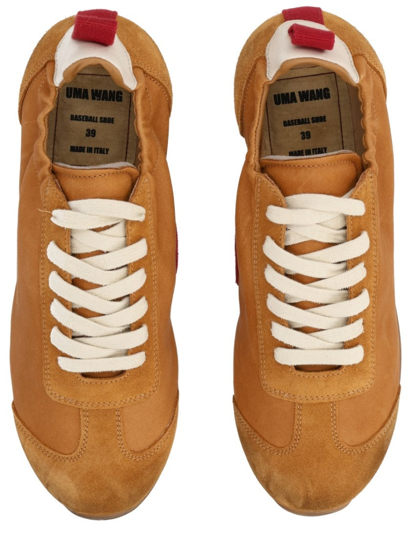 Uma Wang Tan Leather Suede Sneakers