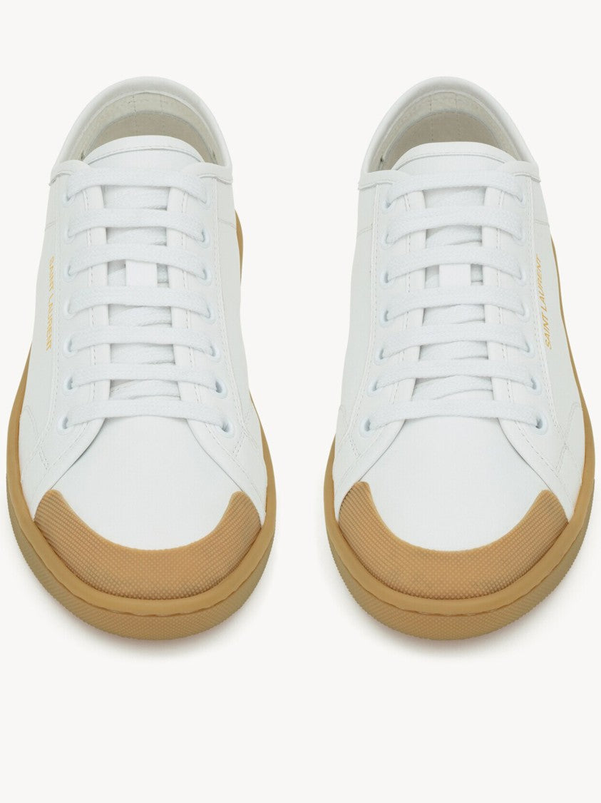 Saint Laurent White Gym Low-Top Leather Sneakers