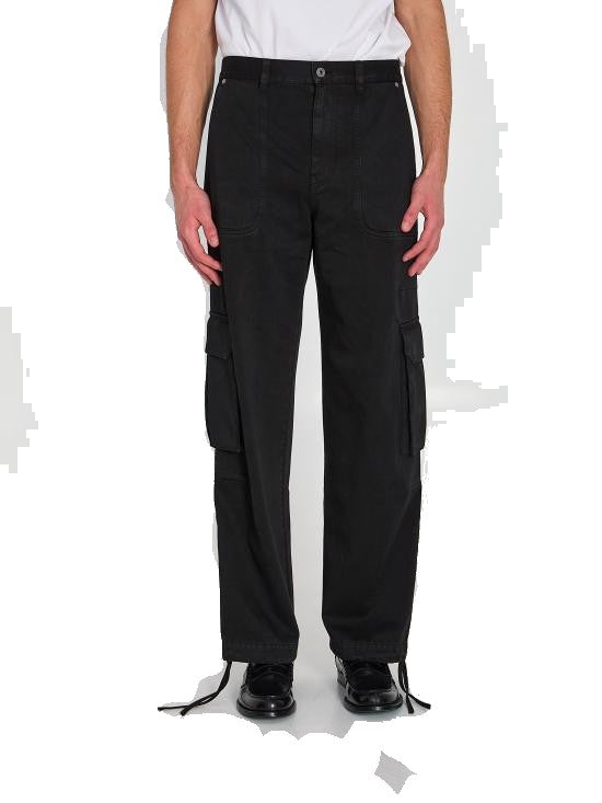 Loewe Relaxed Black Denim Pants With Cargo Pockets By Loewe