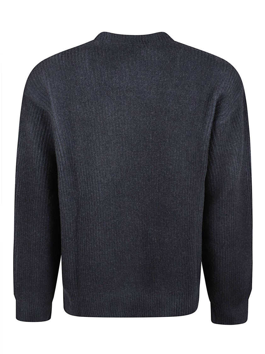 Diesel K-Pickler Ribbed Knit Patch Wool-Blend Sweater