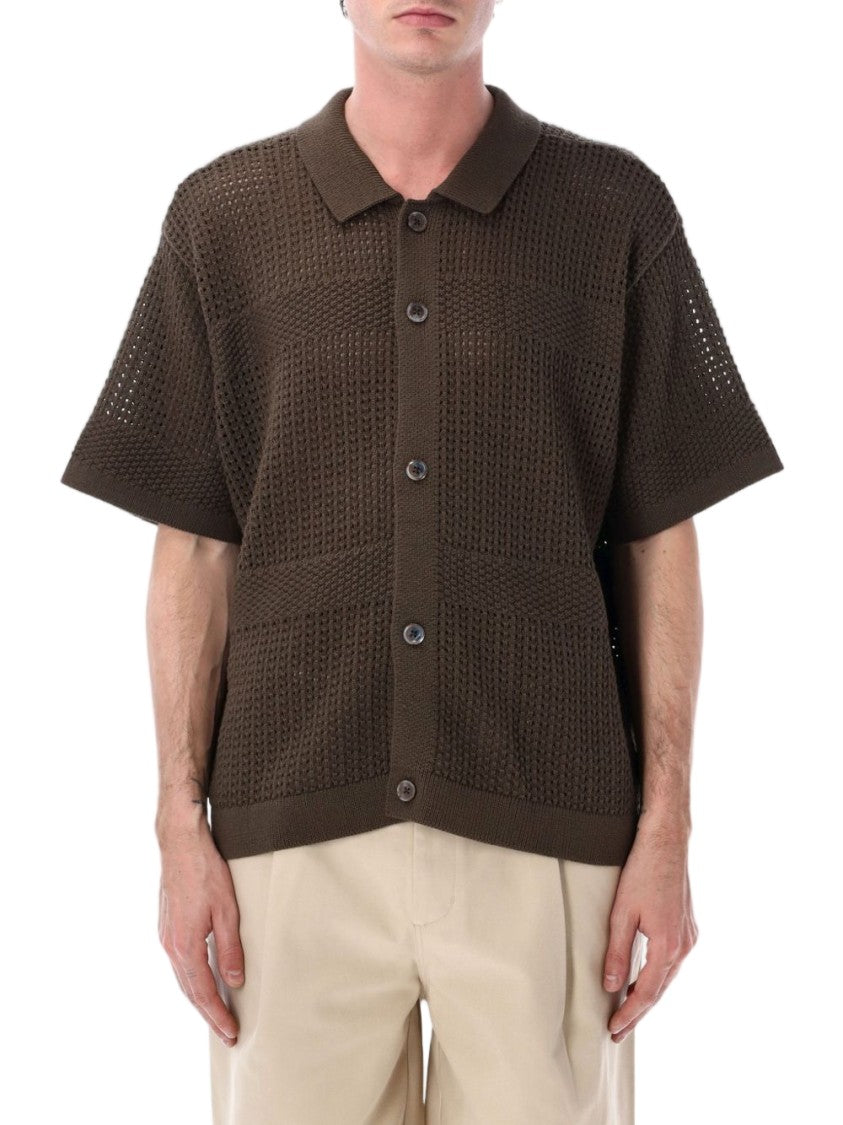 Obey Earthy Brown Open-Knit Shirt