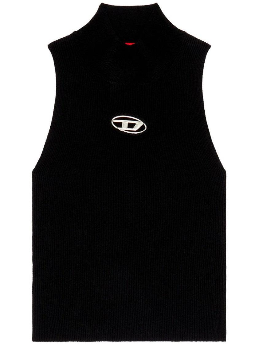 Diesel M-Onervax Logo-Plaque Mock-Neck Top