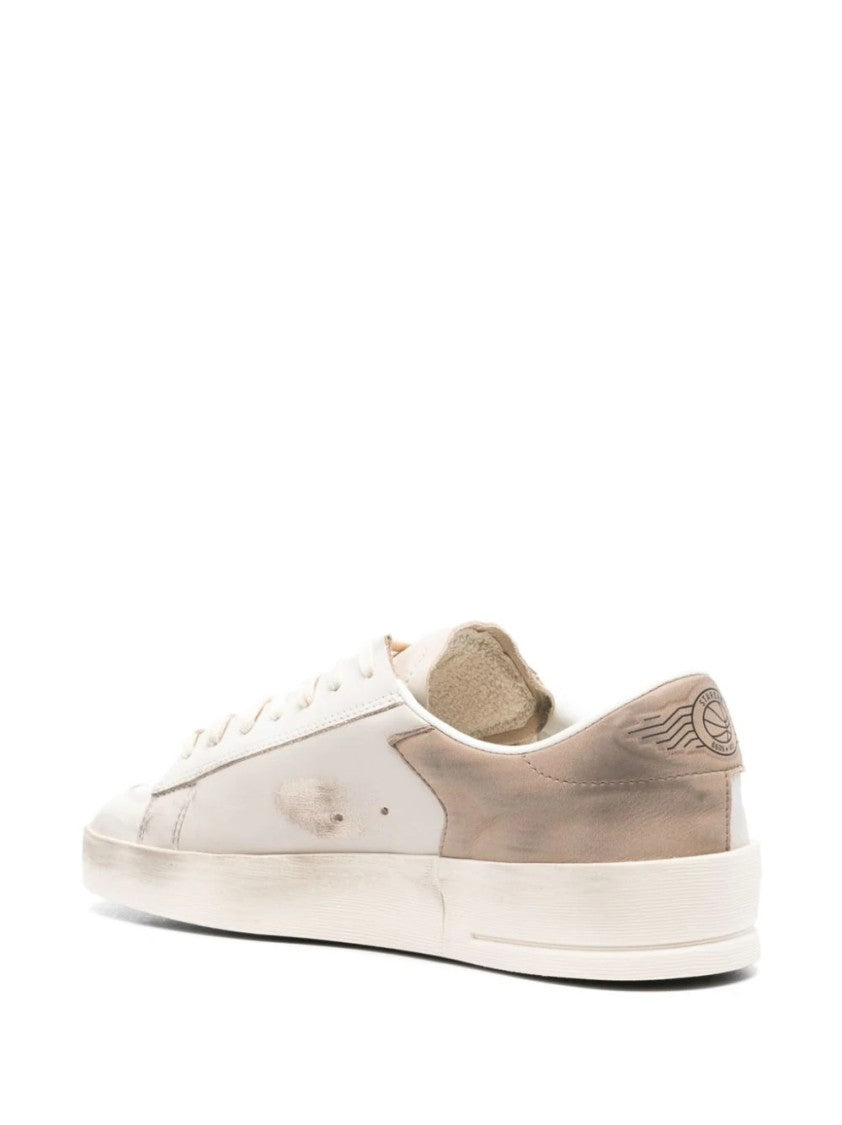 Golden Goose Stardan Neutral Sneakers With Textured Leather