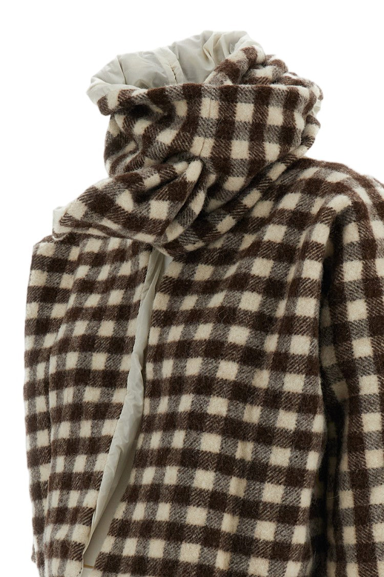 Daniela Gregis Multicolor Plaid Bonded Wool Scarf Jacket