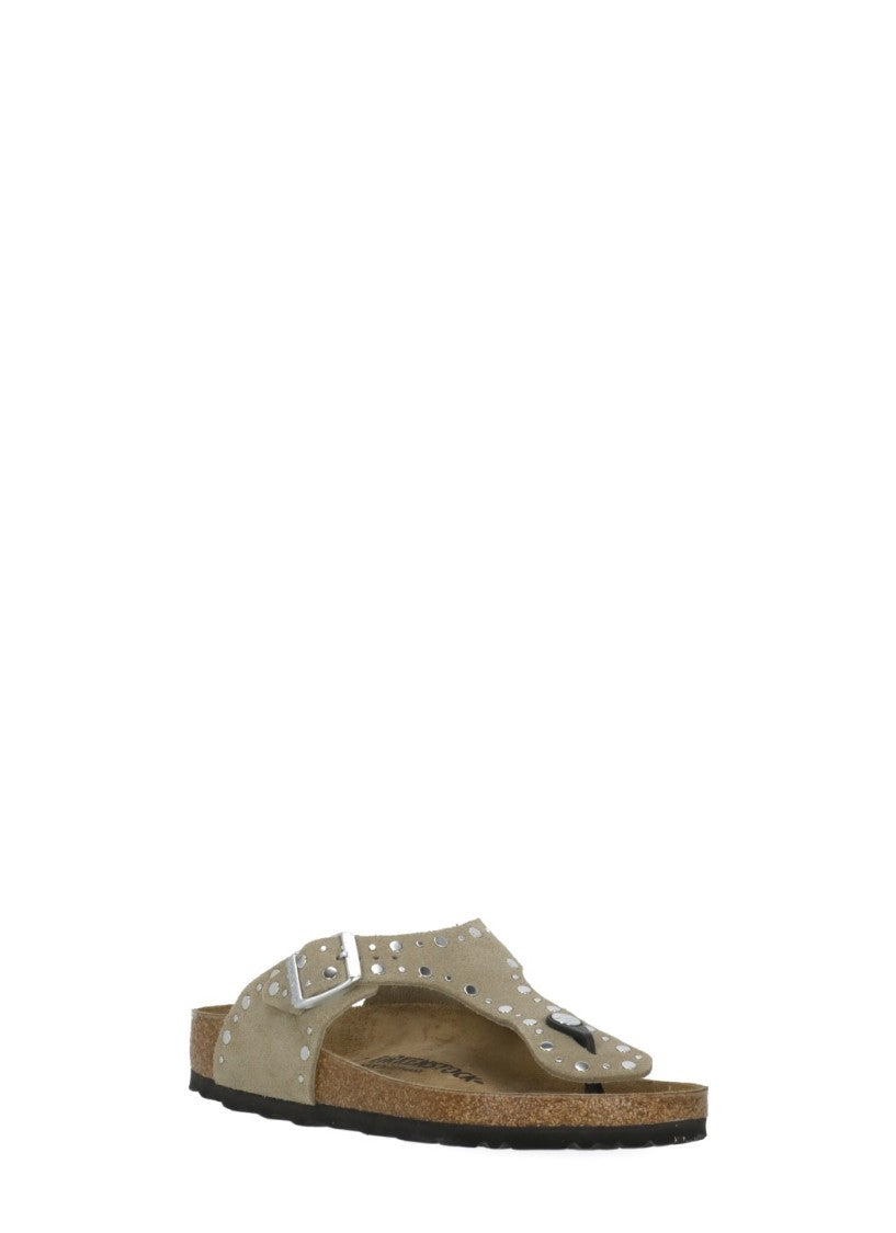 Birkenstock Beige Gizeh Rivet Studded Sandals