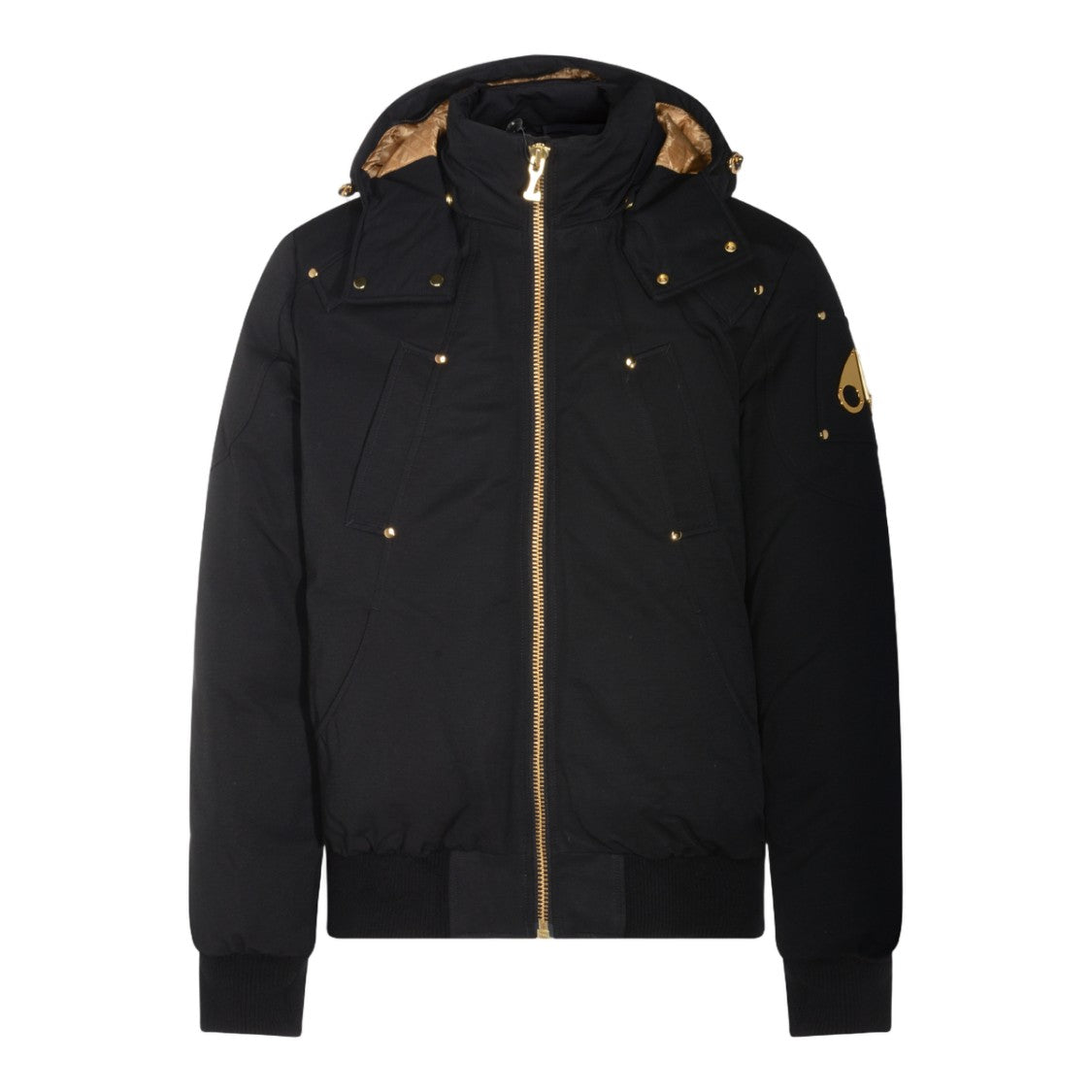 Moose Knuckles Casual Black Jacket With Gold Accents