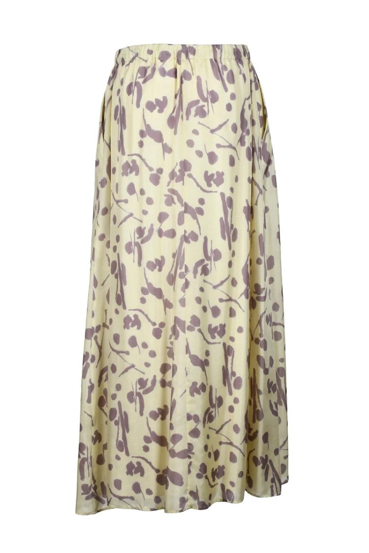 Alysi Long Silk Skirt With Slip - Yellow/Purple