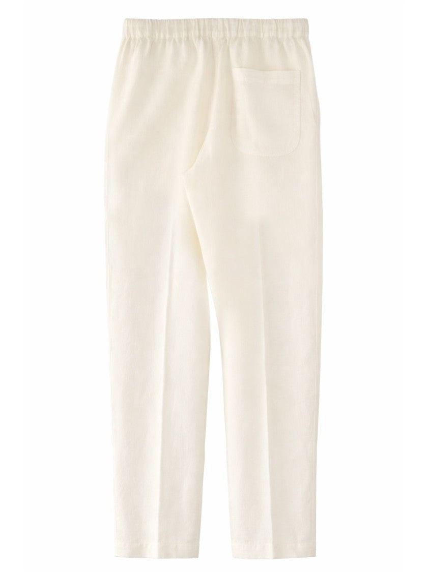 120% Lino Linen Drawstring Soft Straight-Leg Pants