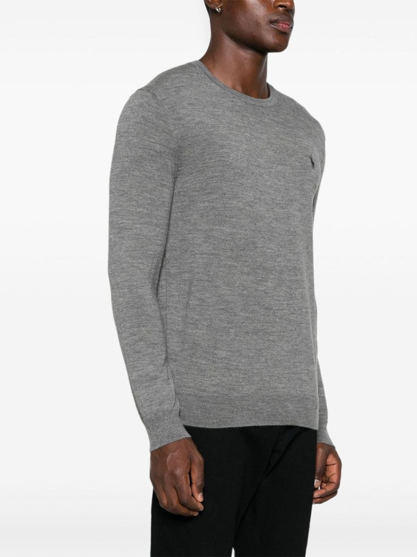 Polo Ralph Lauren Medium Grey Mélange Wool Sweater