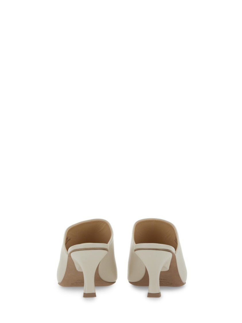 Tod's Backless Calfskin Sandals With Sophisticated Heel