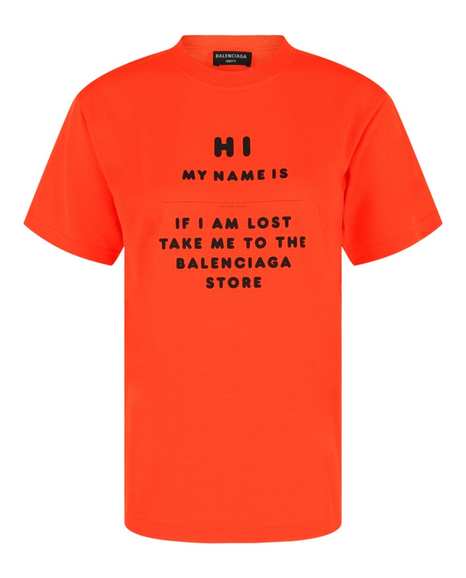 Balenciaga Fitted Slub Knit T-Shirt With Bold Graphic Statement