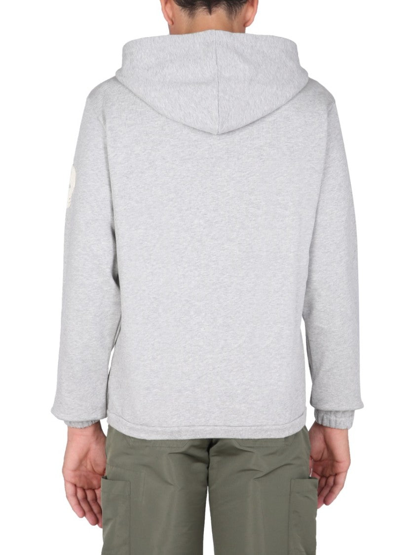 Alexander Mcqueen Light Grey Sweatshirt With Drawstring Hood