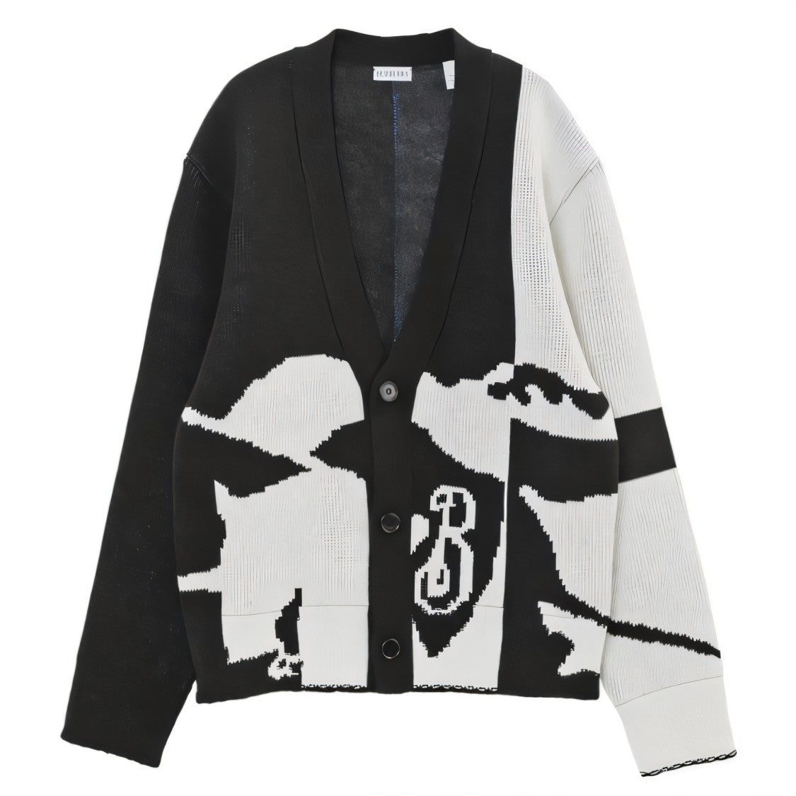 Burberry Oversized Graphic Pattern Cashmere Cardigan