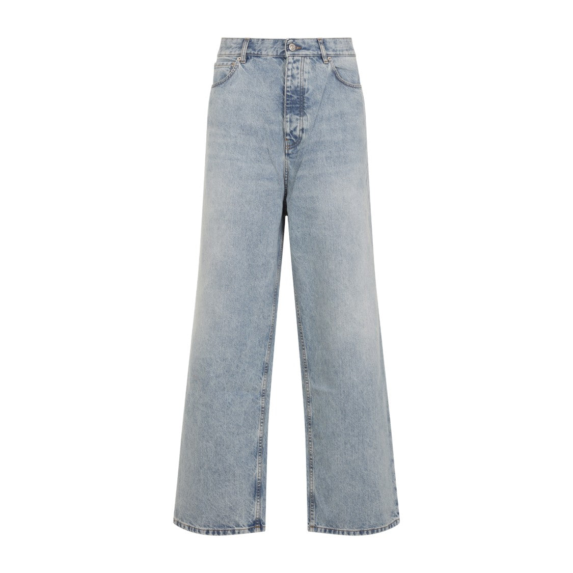 Balenciaga Relaxed Wide-Leg Denim Trousers With Vintage Light Wash