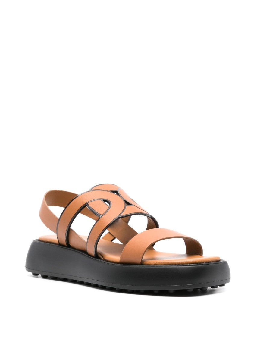 Tod's Cut-Out Chain Leather Sandals