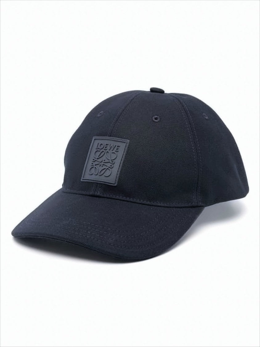 Loewe Deep Navy Cotton Baseball Cap With Embossed Patch