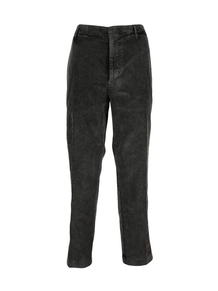 Dondup Black Janis Corduroy Straight-Leg Trousers
