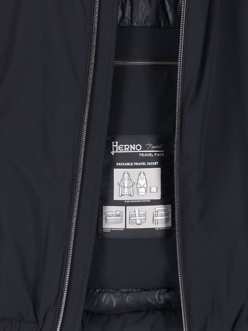 Herno Black Resort 4-Way Nylon Hoodie