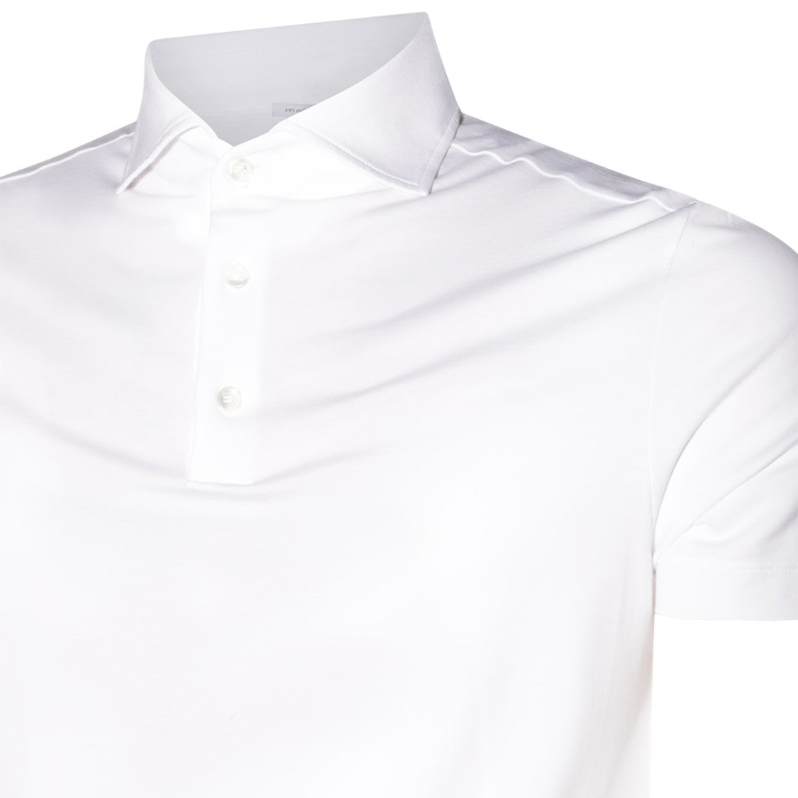 Malo Smooth Cotton White Polo Shirt