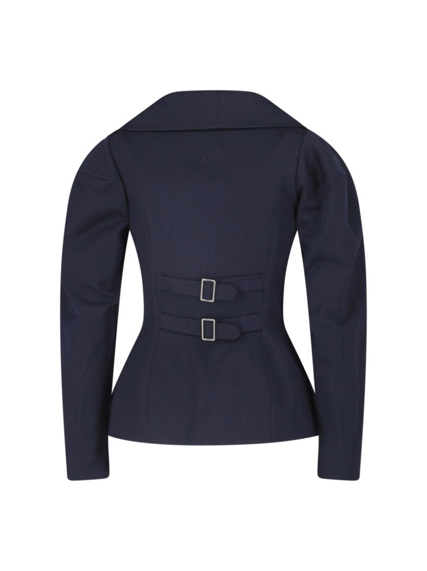 Vivienne Westwood Bergere Blue Rounded Collar Cotton-Wool Blazer