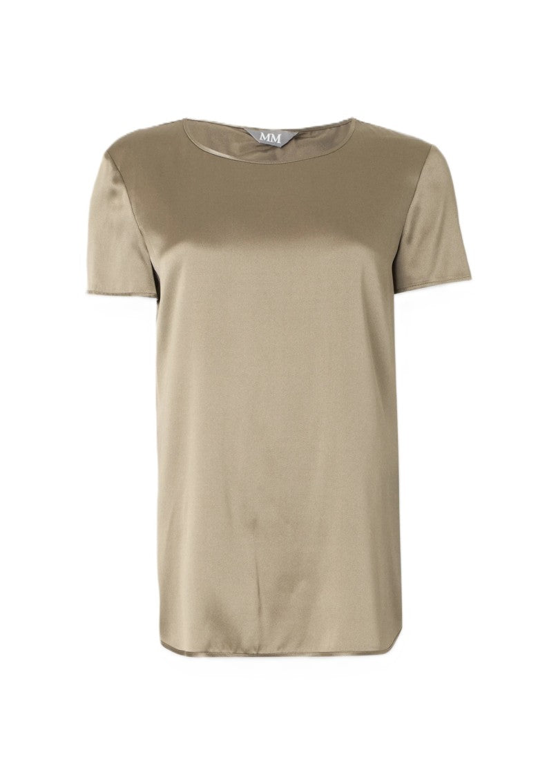 Max Mara Gray Green Silk Blend Shirt