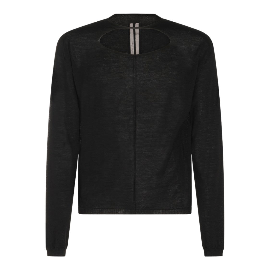 Rick Owens Black Semi-Sheer Knit Sweater With Unique Cut-Out Detail