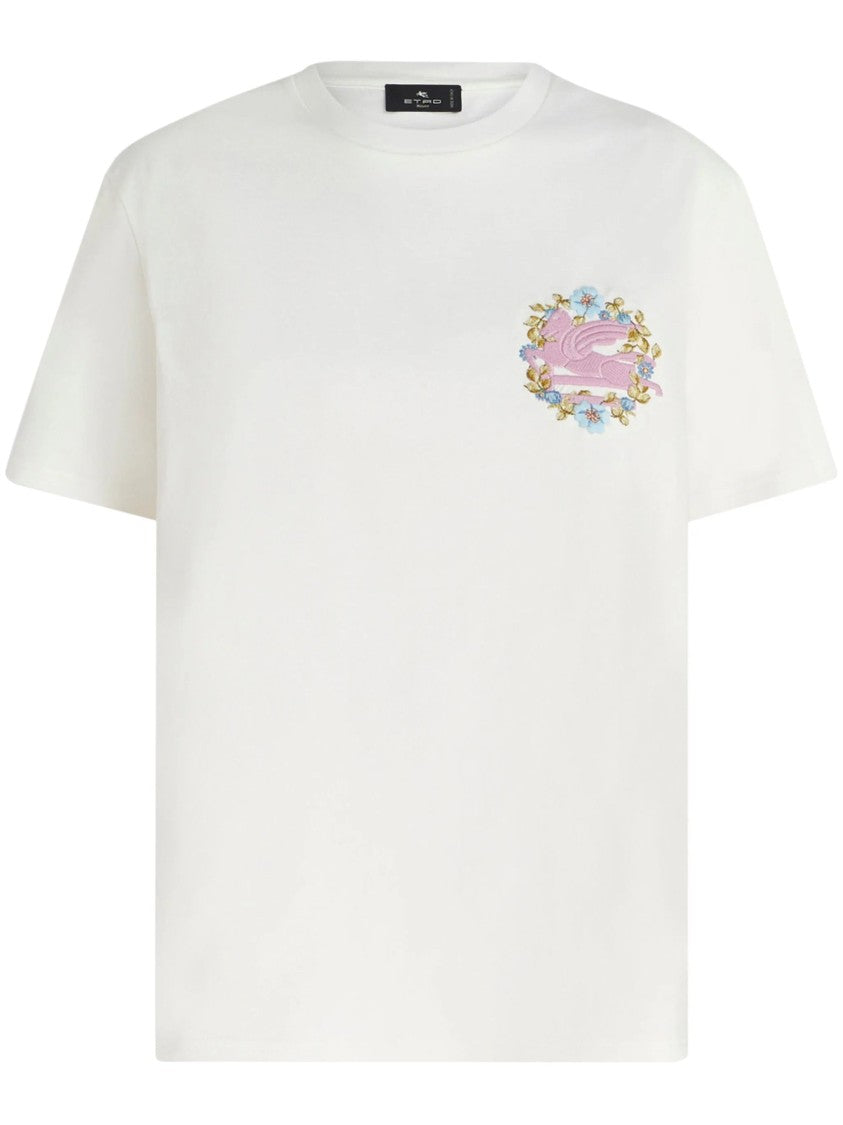 Etro Floral Embroidered Short Sleeve T-Shirt