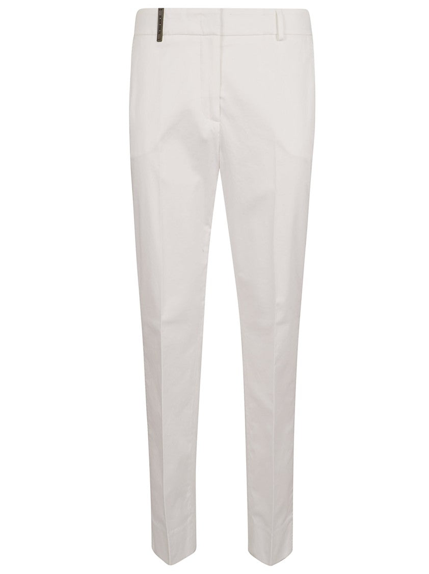 Peserico Ankle-Length Slim-Fit Trousers With Side Slits