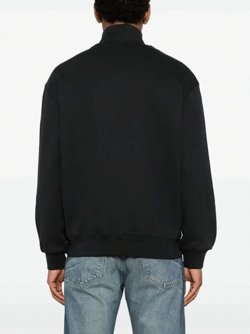 Maison Kitsuné Half-Zip Pullover Sweatshirt With Embroidered Fox Motifs