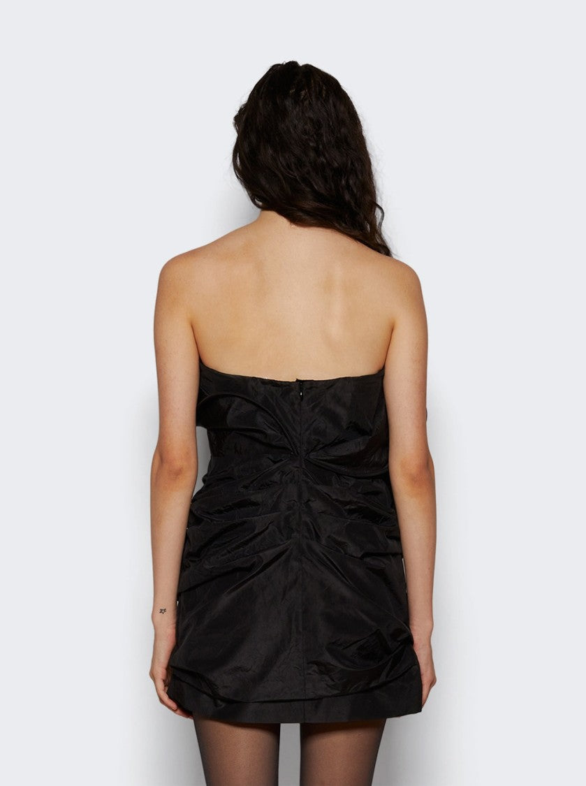 Magda Butrym Sculptural Rose Mini Dress Black