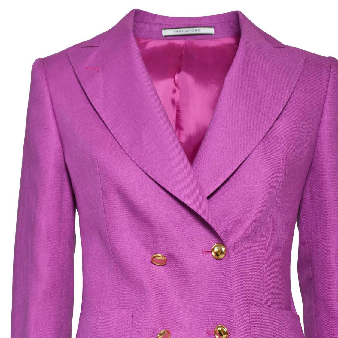 Tagliatore J-Coral Double Breasted Jacket In Purple Linen